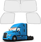 Proadsy Front Windshield and Side Windows Custom Fit 2018-2025 2026 Freightliner Cascadia, Semi-Truck Semi, Commercial & Big Rig Truck Sun Shade Foldable Sun Protector Privacy Cover