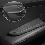 BETTERHUMZ Car Door Armrest Cushion Pad for Alcantara Suede, Car Elbow Rest Pad for BMW 3 4 5 6 7 8 X1 X3 X4 X5 X6 Z4 Series Car Accessories (Left, Blue red line)