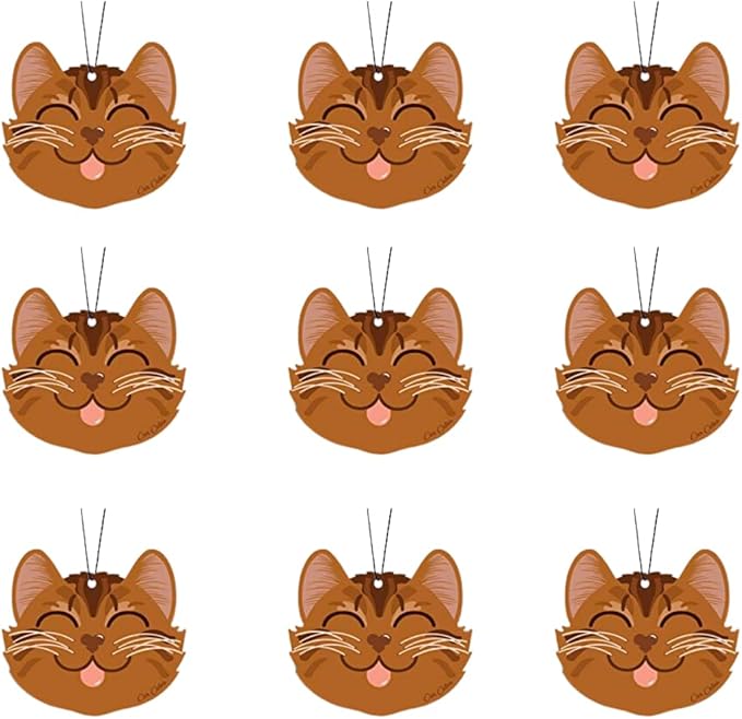 Cute CAT CAR AIR FRESHENER - Cute Cat Design, Long-Lasting Scent, Portion of Proceeds Benefit PAWS Chicago (Tropical Coconut - Pack of 3)