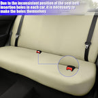 BESULEN Car Back Seat Cover, Dustproof Elastic Cloth Vehicle Rear Seat Bench Protector for Pets Kids, Waterproof Stretch Automobile Interior Accessories, Universal for Sedan Truck SUV (Beige)