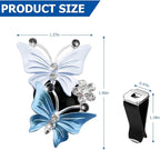 1PC Car Air Fresheners Vent Clips, Cute Dual Butterfly Diamond Rhinestone Car Vent Clip, Air Outlet Perfume Diffuser, Sparkly Bling Car Interior Decoration Accessories for Girls Women