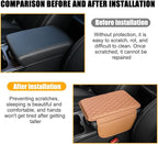 Mandark Car Center Console Cover, Microfiber Leather Vehicle Armrest Protector Cushion with 2 Storage Bags, Auto Interior Arm Rest Seat Box Pad Accessories, Universal for SUV, Sedan, Truck (Orange)