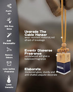 Car Air Fresheners for Men | 10ml Air Freshener | Strong Perfume Hanging Diffuser with Odour Eliminaor Technology | Car Accessories | Car Scents Air Fresheners by Ikeda (Square, New Car)