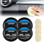 2025 New Leader Cleaning and Care Cream & Cleaning Paste for Leather Care, Automotive Interior Leather Cleaning Cream, Car Leather Conditioner Oil Paste, Leather Repair Kit for Car, Furniture (4PCS)