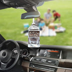 3Pcs Car Air Freshener Ornament, KIMISS Car Hanging Diffuser Empty Glass Perfume Bottle Air Freshner Refillable Fragrance Diffuser Empty Glass Bottle (silver)