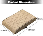 Car Center Console Cover, Memory Foam Leather Vehicle Armrest Seat Box Pad Protector, Comforable Waterproof Automotive Center Middle Cushion Mat Accessories, Universal Fit (Beige)