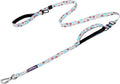 Hotsky Double Handle Dog Leash for Large Medium and Small Breed Dogs that Pull,Adjustable Nylon Heavy Duty Dog Leash with Car Seat Belt for Walking and Training,Daisy,4.5-6 FT