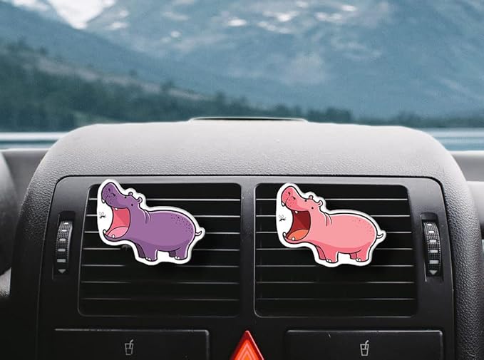 WIRESTER Set of 2 Fresh Scented Car Air Freshener Vent Clip, Decorative Accessories, Interior Decoration for Cars, Owl, Bird, Chicken, Guinea Pig, Rabbit, Dog, Cat