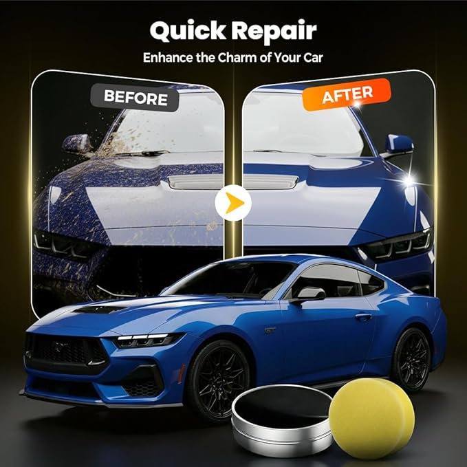 Titanium Ceramic Wax Cream, 2026 Upgrade Ceramic Wax, Auto Car Coating Polishing Waxes, Auto Car Scratch Repair Paste, Vehicle Paint Care with Sponge, Lasting, Easy Application (2, L)