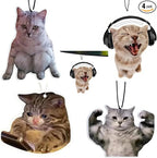 Rawan 4 Pack Car Air Freshener Cat, Accessories Cute for Women Girls And men Car, Funny Decor Hanging Fresheners Car Interior Room Decorations, for Christmas Gift (B, 2 Scent)