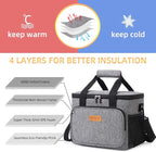 iknoe Insulated Lunch Bag, Foldable 14L Cooler Bag for Men & Women, Leakproof Thermal Design, Great for Office, Picnic, Travel, Lunch Box, Grey New