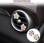 Cute Car Dashboard Air Vent Trim Clips, Hawaiian Flower Auto Air Freshener Vent Clip, Auto Air Conditioning Diffuser, Hibiscus Blossom Car Interior Accessories Decorations for Girls Women (4PCS)