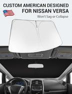 Proadsy 2026 Upgrade Windshield Sun Shade Custom Fit 2012-2018 Nissan Versa Foldable Front Sunshade Protector Sun Visor Blocks UV Rays Keep Car Cooler