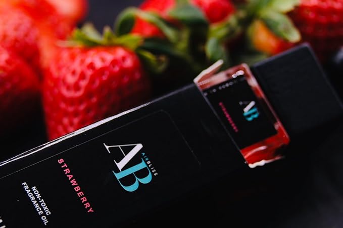 AB Car Scents Air Freshener | Perfume Long Lasting Hanging Car Air Freshener Car Diffuser Bottles Glass Perfume Diffuser Bottle Essential Oils Fragrance Aromatherapy (Strawberry)