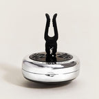 MAISON BERGER - Adjustable Refillable Car Air Freshener Vent Clip Diffuser Set - 1.75" Diameter x 1.25" Depth - Made in France (On/Off Flower - Gun Metal)