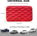 Car Center Console Cushion Pad, 12.48×7.40 Inches Waterproof Car Armrest Seat Box Cover, Comfortable PU Leather Vehicle Armrest Cover Protector, Car Decor Interior Accessories (Red＋Black)