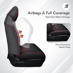 Huidasource Tacoma Seat Covers Front&Rear, Full Coverage Waterproof Car Seat Cover Fit for 2005-2015 Double & Crew Cab 2nd Gen Toyota Tacoma Base Prerunner SR5 Limited TRD Sport(Full Set/Black&Red)