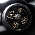 INEBIZ Cute Daisy Flowers Air Vent Decorations Clips Car Air Freshener Girly Charm Automotive Interior Aesthetic Decor Accessories for Women (Black)
