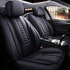 for Chevy Equinox Seat Covers 2005-2026, Full Coverage Customized Car Seat Covers, Premium Leather Waterproof Stain-Resistant Easy to Install (Standard 2 Seats, Black)