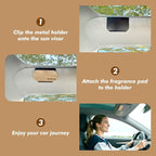 Car Air Freshener Amber Car Odor Eliminator Long Lasting Scent with Metal Clip and Hanging String