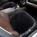 OGLAND 20inchs Fluffy Genuine Australia Warm Sheepskin Car Seat Cover for Auto Interior Accessories with Soft Fuzzy Wool Fur Non-Slip (Carbon Black, Front 20 * 20inchs)