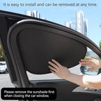 4PCS Car Window Shade, Automobile Sunshade, Car Sun Blocker, Static Suction car Window Sunshade, 99% Sun-Blocking Rate, Front and Rear Window sunshades
