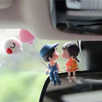 ZOSTLAND 5Pcs Lovely Couple Auto Decorations,Rainbow Car Vent Clip Ornaments,Pink Heart Auto Interior Decoration,Sun Car Air Fresheners Vent Clip,Cute Couple Car Interior Accessories(Kiss Lover Blue)