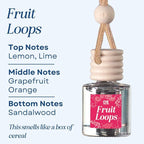 CE CRAFT Car Air Freshener Diffuser, Fruit Loops, 4 Pack Air Deodorizer for Essential Oils, Long Lasting Car Diffuser Bottle, Reusable Jar, Multicolor