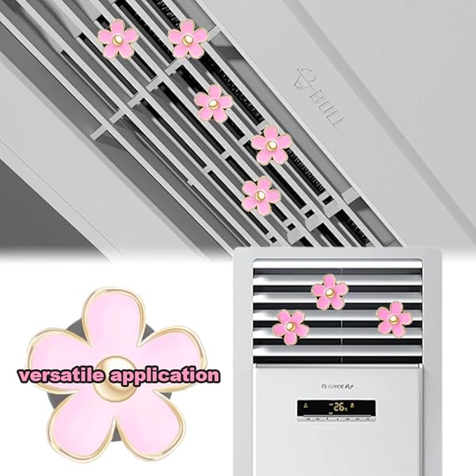 6 Pcs Daisy Flower Air Vent Clip Air Conditioning Outlet Clip Car Air Freshener Clip Car Interior Decor Charm Colorful Car Interior Accessories for Girls Women (Pink)