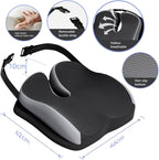 Seat Cushions for Office Chairs Wheelchair Cushion for Long Sitting Back Pain，Memory Foam Seat Car Computer Desk Chair Cushion，Coccyx Cushion for Tailbone Pain Relief Cushion Office Chair Black Blue