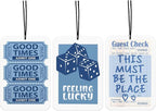Retro Preppy Blue Car Air Freshener Funky Dice Y2K Car Accessories Interior Hanging 3Pcs, Feeling Lucky Good Times Girly Rear View Mirror Decor Cute Car Accessories for Women Closet Drawer(Lavender)