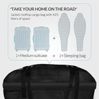 Car Roof Bag Cargo Carrier,425L Car Roof Top Cargo Carrier Bag Large Capacity Luggage Storage Bag Universal Car Roof Storage Bag for Traveling,Vacation,Camping