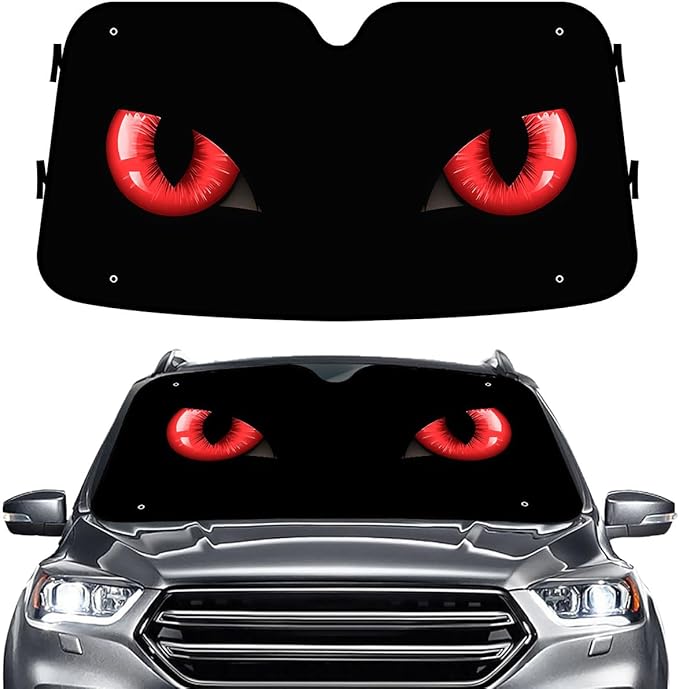 GENANY Devil Eye Windshield Sun Shade for Car SUV Truck (64x32 Inches), Sun Shade Windshield, Shades for Front Windows, Protector Blocks UV, Car Decor