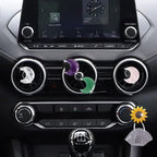 Crystal Moon Air Vent Clips,4 Pcs Quartz Moon Style Car Air Fresheners Vent Clips Car Diffuser Vent Clip Cute Cars Decoration Car Interior Decor Accessories for Women Men + Cute Sunflower Mask Hook