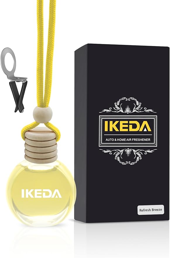 Ikeda Car Air Freshener: Hanging Car Smell Air Freshener | 10ml Hanging Car Perfume | Long Lasting Fragrance | Strong Scents Diffuser for Auto Home (Vanilla)
