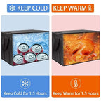 CIVJET Insulated Food Delivery Bag with Hard Bottom, XXX-Large Insulated Reusable Grocery Cooler/Hot Bags, Tote Bag for Shopping/Travel, Black, 4-Pack