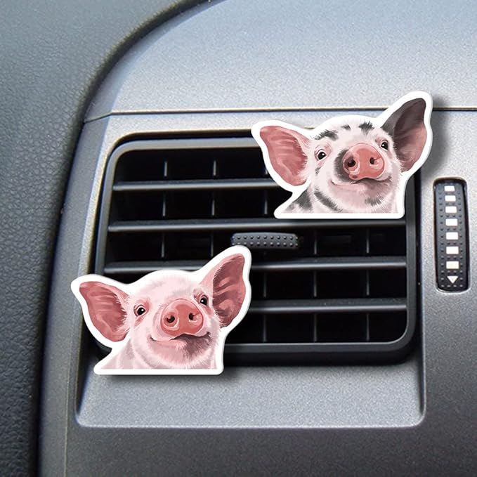 WIRESTER Fresh Scented Car Air Freshener Vent Clip, Decorative Accessories, Interior Decoration for Cars - Cute Animals, Nursery Animals, Chickens, Birds