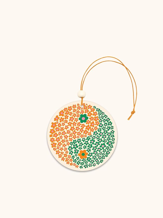 Studio Oh! Car Air Fresheners - Pack of 2 Scented Hanging Car Odor Eliminator - Unique Design with Decorative Bead - Yin-Yang Blossoms