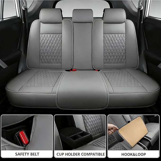 Car Seat Covers Full Set Custom Fit for Buick Regal 2009-2020 - Premium Faux Leather with Lumbar Support | Breathable, Waterproof, Anti-Slip, Durable (Gray,Full Set)
