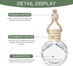 5PCS Hanging Car Air Freshener, Car Air Freshener Diffuser, 8ml Hanging Essential Oil Diffuser Bottle, Auto Interior Cute Glass Empty Perfume Bottle Ornament for Most Vehicles (Oblateness)
