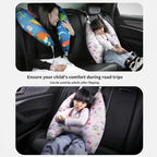 Travel Pillow Car Cushion for Kids 6 Years Old+ Shoulder Neck Back Support & Seat Belt Comfort, Road Trip Cozy Sleeping Gift for Young Travelers, Parents, Families, Baby Shower (Dinosaur Blue)