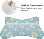 Car Headrest Pillow Compatible with Sky Blue Daisy Flowers, Cartoon Neck Pillow for Car, 2 Pcs Comfortable Soft Car Seat Pillow for Driving,Head Rest Cushion, Cute Neck Pillow for Travel