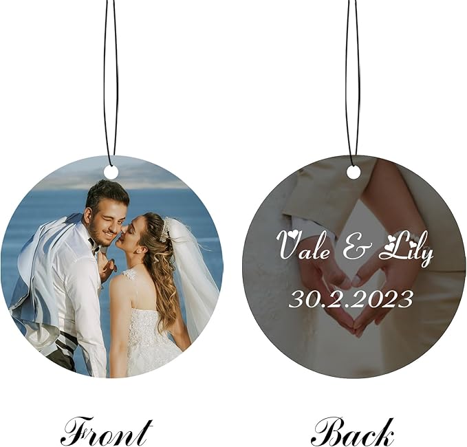 Custom Car Air Fresheners Bulk 10–100 PCS, Personalized Double-Sided with Photo Text Logo, Wholesale Auto Air Freshener for Wedding Party Business Promotion Gifts (Personalized, 10PCS-Circular)