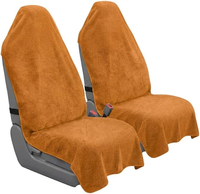 Car Seat Towel Cover, Universal Front Seat Protector for Cars, SUVs and Trucks, Sweat Towel Car Seat Cover for Gym, Yoga, Swimming, Pets and Family Travel, Golden Sunset, 2 Pack