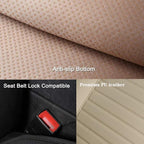 Universal Car Seat Cover PU Leather Car Seat Cushion Driver Seat Cover with Backrest - Car Front Seat Protector Fits 95% of Vehicles-1 Piece (Beige-B)