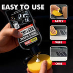 Plastic Restorer for Car with Foam Applicator, Black Trim Restorer, Bumpers and Rubber, Protects Against UV Rays, Long Lasting Shine, No Oily Residue
