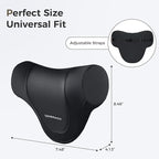 Coverado Car Headrest Pillow, Ergonomic Memory Foam Car Neck Pillow for Driving Seat with Adjustable Strap, Soft PU Leather Breathable Removable Cover Neck Support for Neck Pain Relief