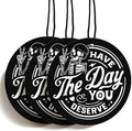 Skull Goth Funny Car Air Freshener Hanging 3Pcs Fun Have the Day You Deserve Gothic Car Accessories Interior, Funny Skull Cars Rear View Mirror Decor Halloween Decoration Gifts For Men Women(Black I)