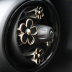 INEBIZ Cute Daisy Flowers Air Vent Decorations Clips Car Air Freshener Girly Charm Automotive Interior Aesthetic Decor Accessories for Women (Black)