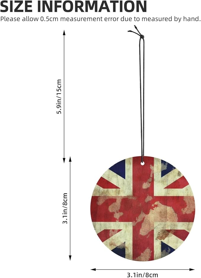 6 Pcs Car Air Fresheners Hanging Scented Cards for Car Fresheners Vintage Union Jack British Flag Car Aromatherapy Tablets Funny Hanging Air Freshener for Car Rearview Mirror Pendant